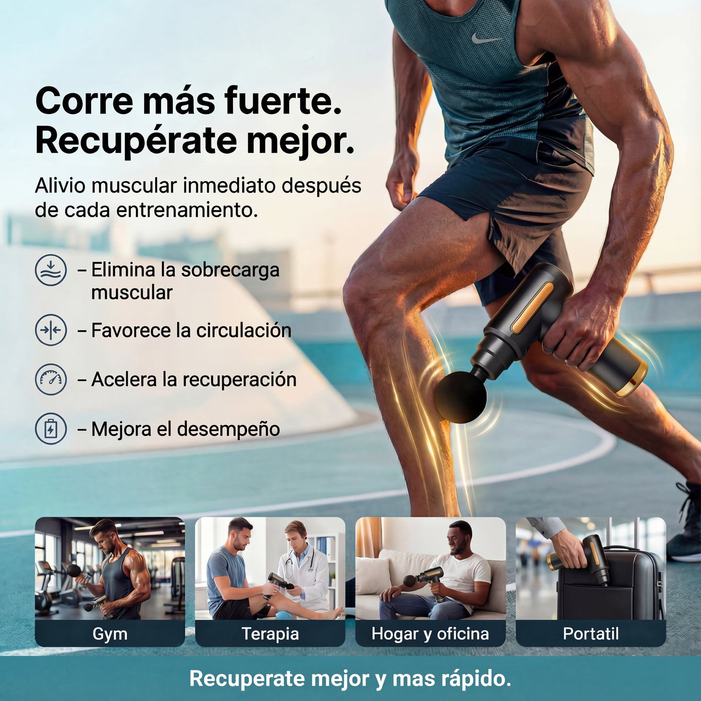 POTENTE Masajeador muscular portátil eléctrico