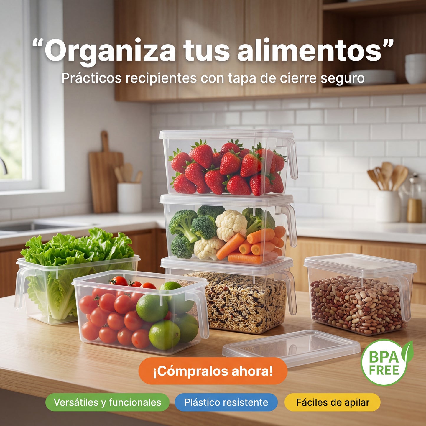 FridgeBox Max – Organizador Transparente para Refrigerador/Despensa