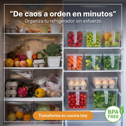 FridgeBox Max – Organizador Transparente para Refrigerador/Despensa