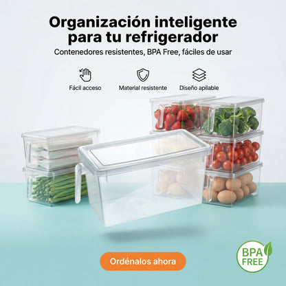 FridgeBox Max – Organizador Transparente para Refrigerador/Despensa