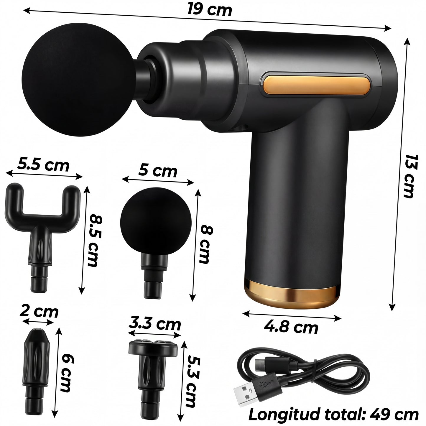 POTENTE Masajeador muscular portátil eléctrico