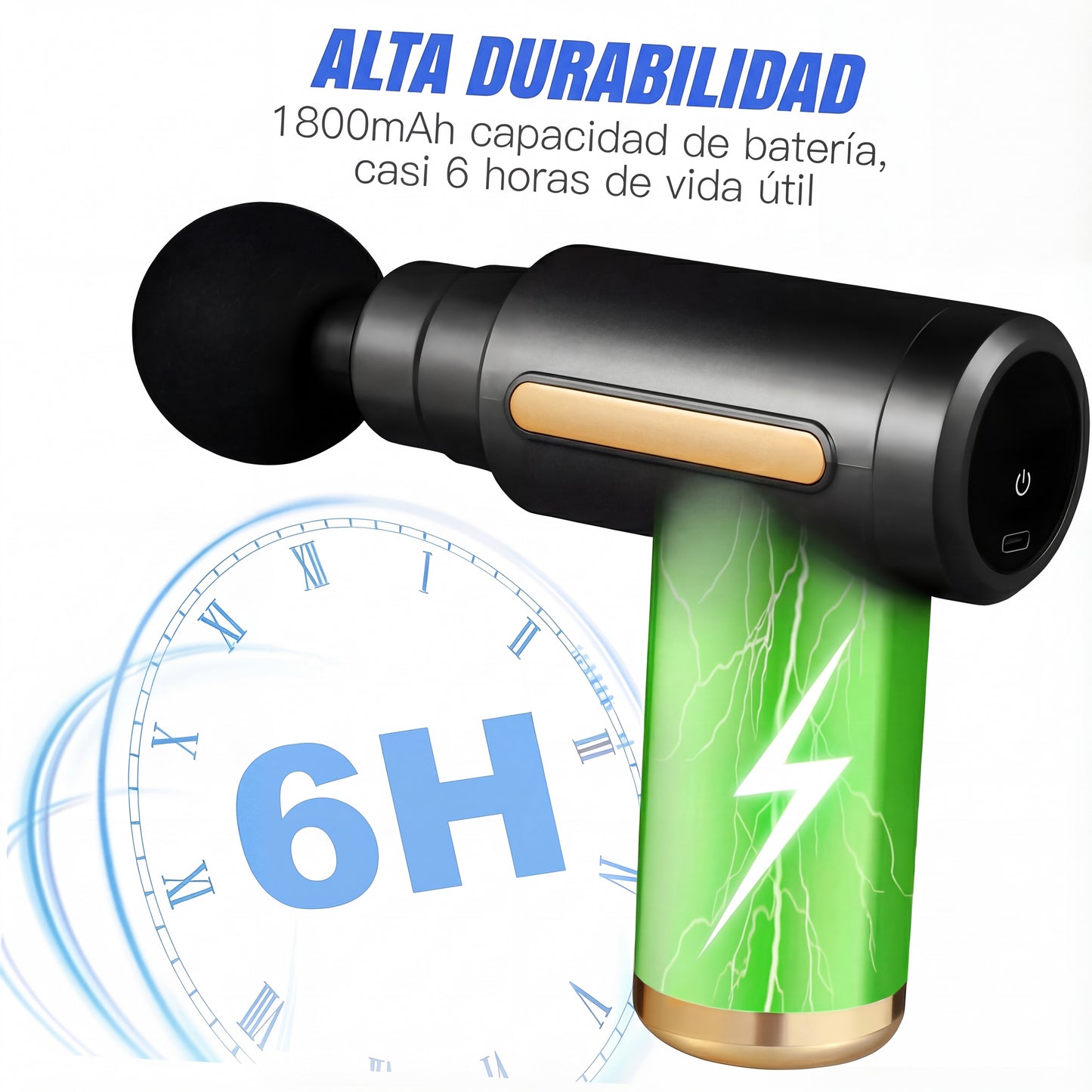 POTENTE Masajeador muscular portátil eléctrico